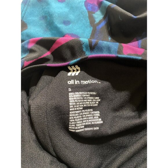 All in Motion Swimsuit One Piece Small Zip-Front Racerback Multicolor - Picture 7 of 10